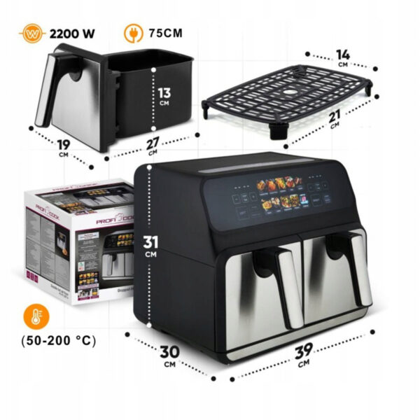 Air fryer dwukomorowy XXL - obrazek 10