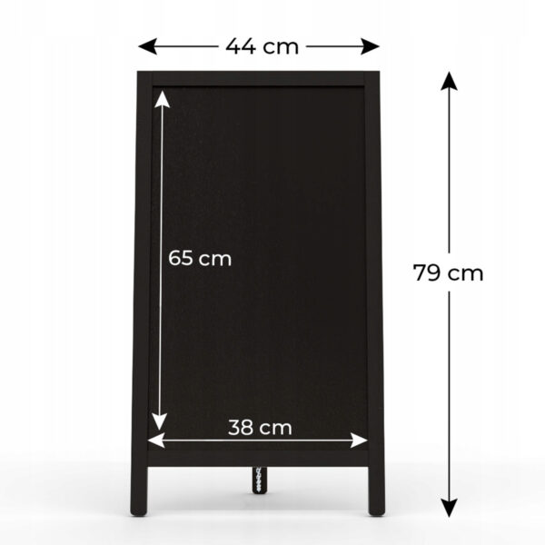 Potykacz stojak kredowy CZARNY jednostronny 78x44 cm - obrazek 3