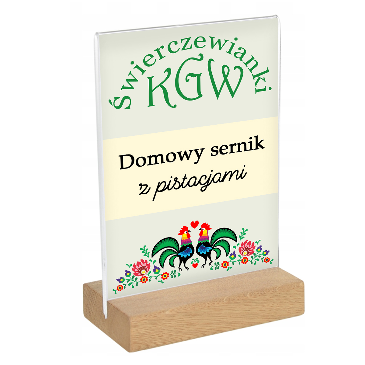 Szyld stojący na blat A3 dla KGW dwustronny