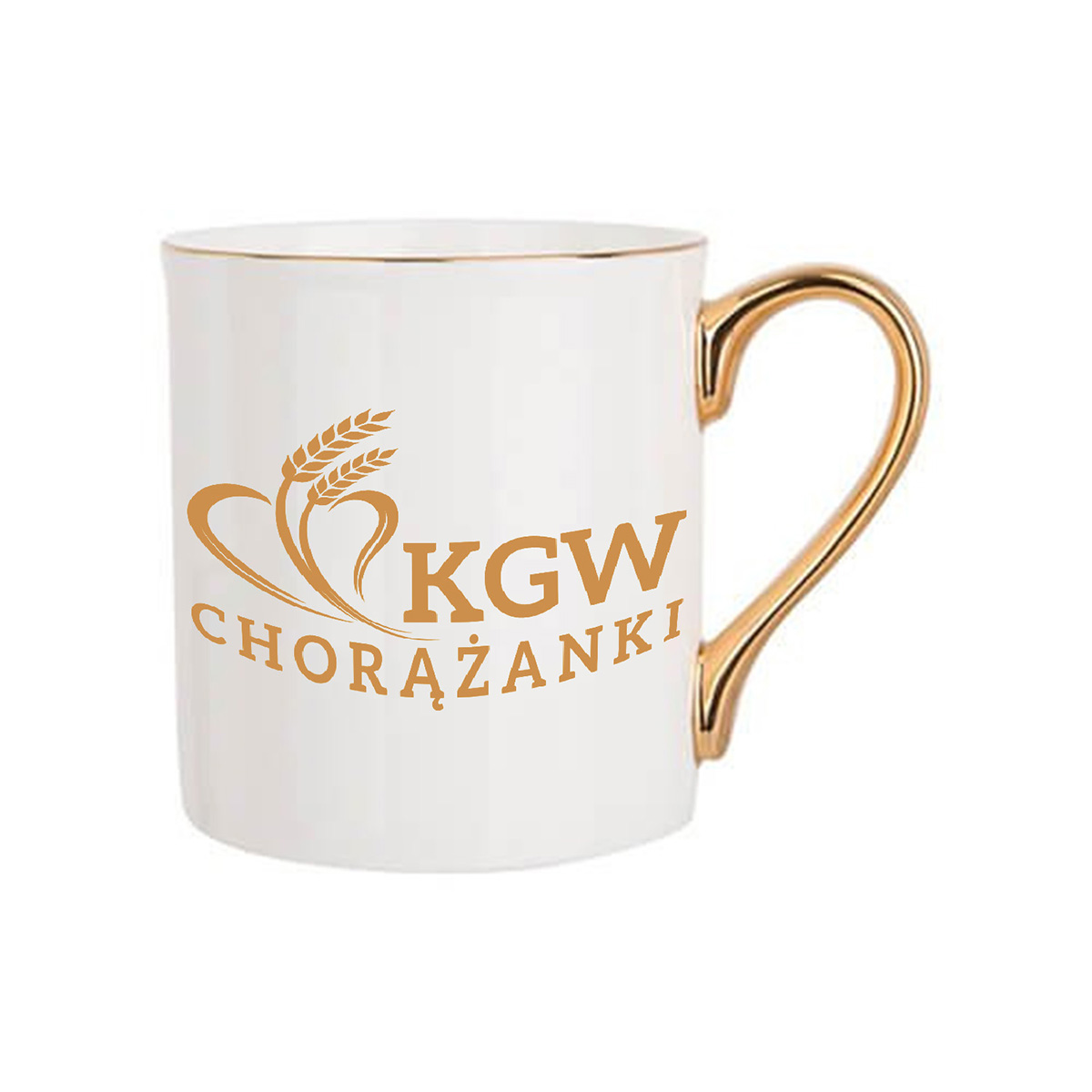 Porcelanowy kubek ze złoceniem dla KGW