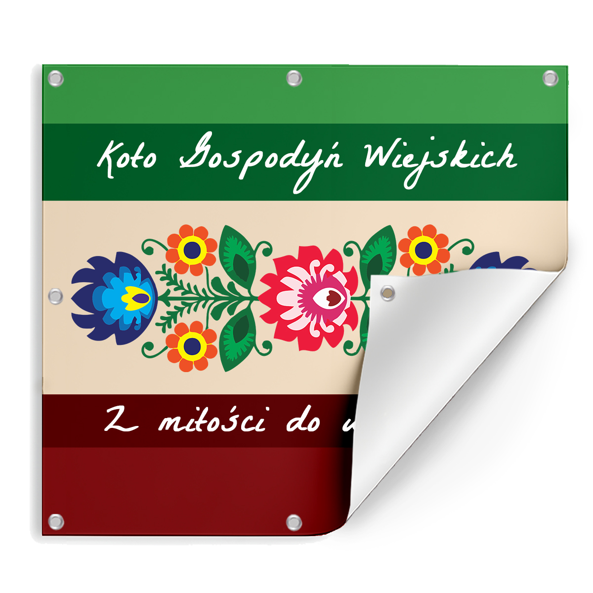 Baner reklamowy KGW 100x100 cm wytrzymały oczka