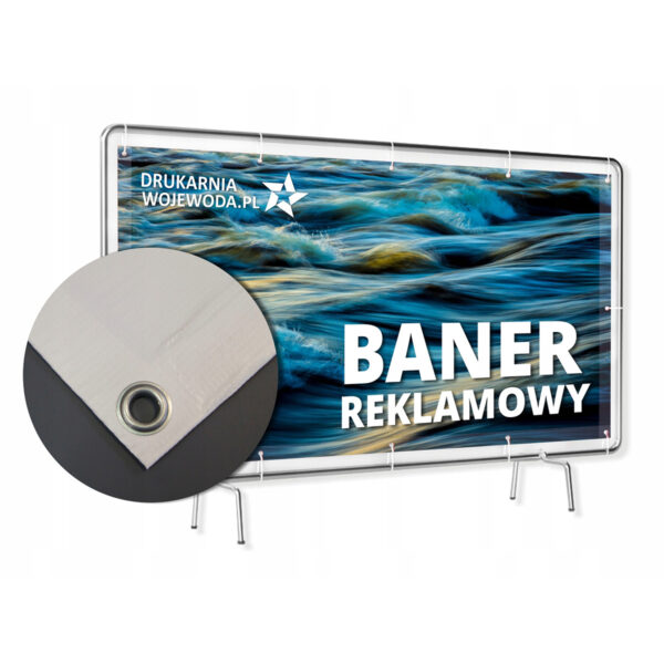 Baner reklamowy 100x50 cm, wytrzymały, zgrzew, oczka