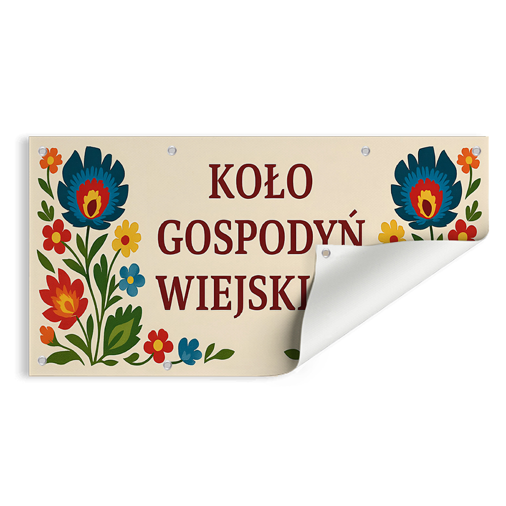 Baner reklamowy KGW 300x150 cm oczka projekt