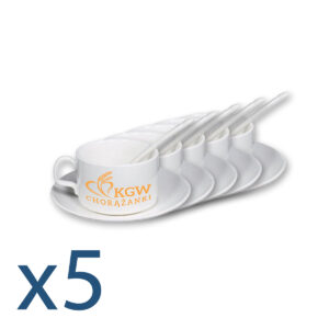 Filiżanka ze spodkiem i łyżeczką dla KGW