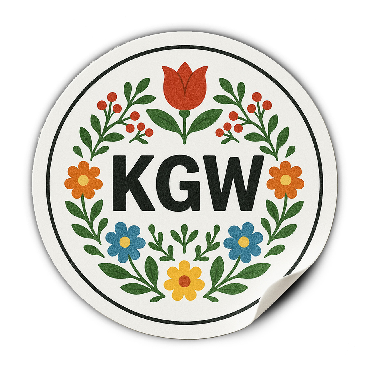Naklejki okrągłe 4 cm z logo KGW 264 szt