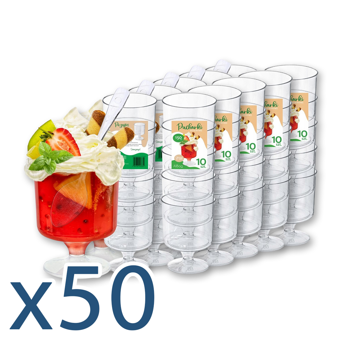 Pucharki do deserów 150ml dla KGW - zestaw 50 sztuk