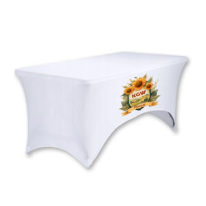 Pokrowiec na stół cateringowy 240cm biały dla KGW
