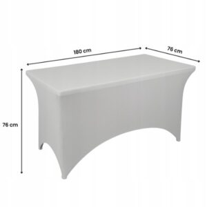 Szary pokrowiec na stół cateringowy 180cm dla KGW