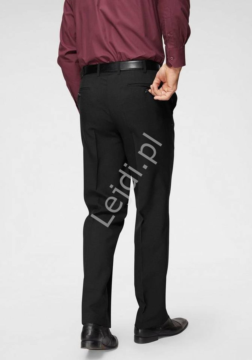 Czarne męskie spodnie garniturowe duże rozmiary dla KGW - obrazek 3