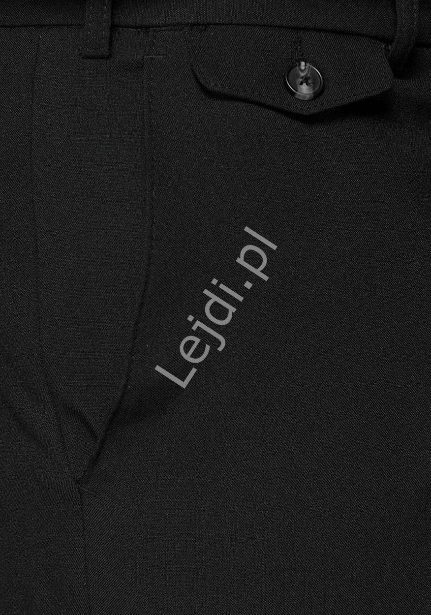 Czarne męskie spodnie garniturowe duże rozmiary dla KGW - obrazek 2
