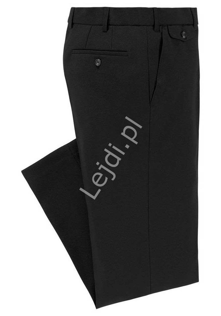 Czarne męskie spodnie garniturowe duże rozmiary dla KGW - obrazek 4