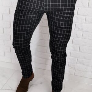 Eleganckie spodnie w kratę dopasowane dla KGW