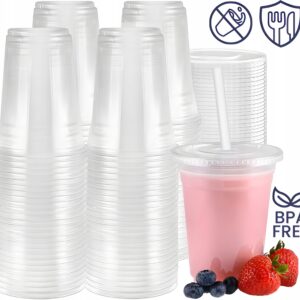 Kubek z pokrywką płaską do lemoniady 300ml 50szt