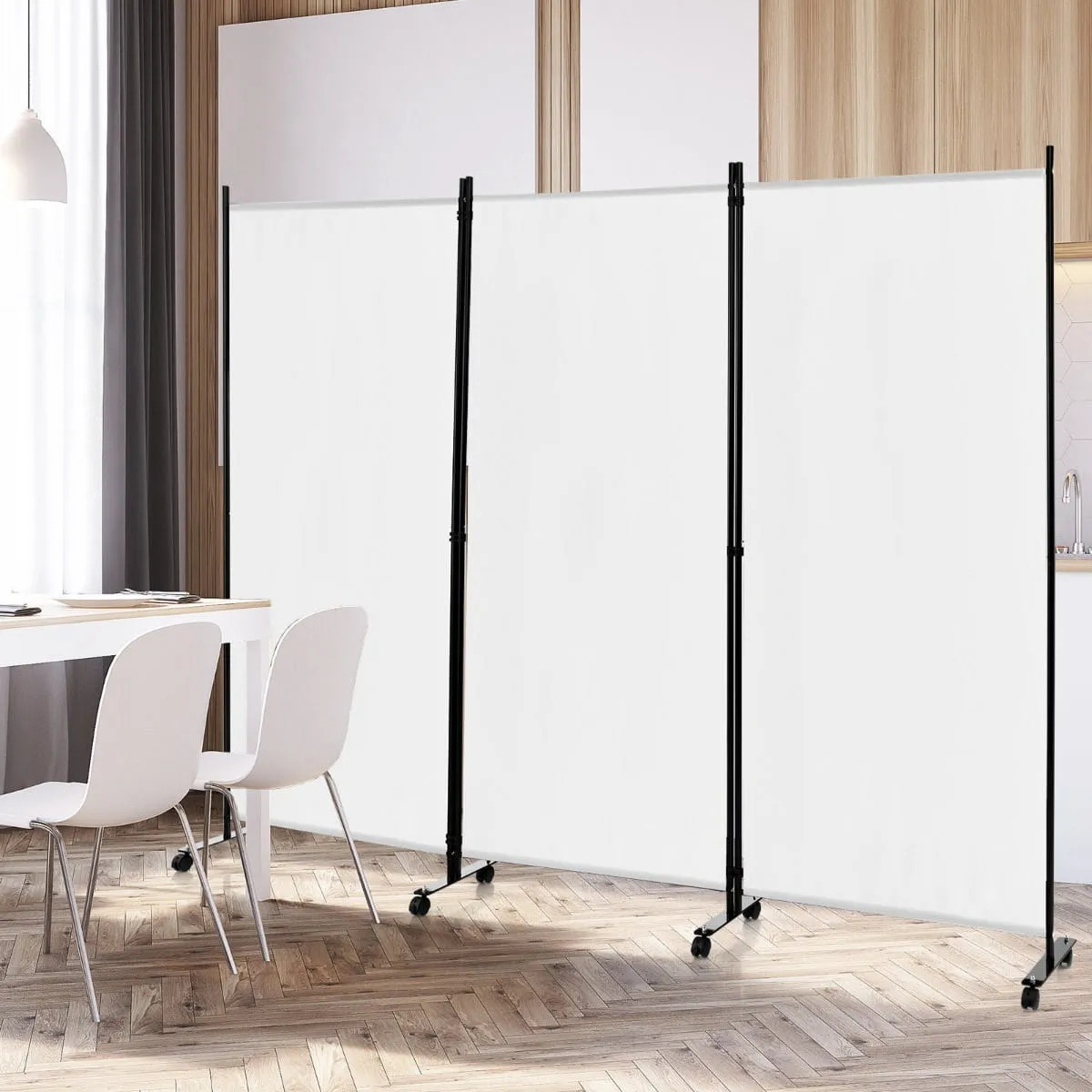 Składany parawan na kółkach biały dla KGW - obrazek 3