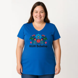 Koszulka w serek dla Koła Gospodyń Wiejskich KGW z logo, duże rozmiary PREMIUM - dłuższe