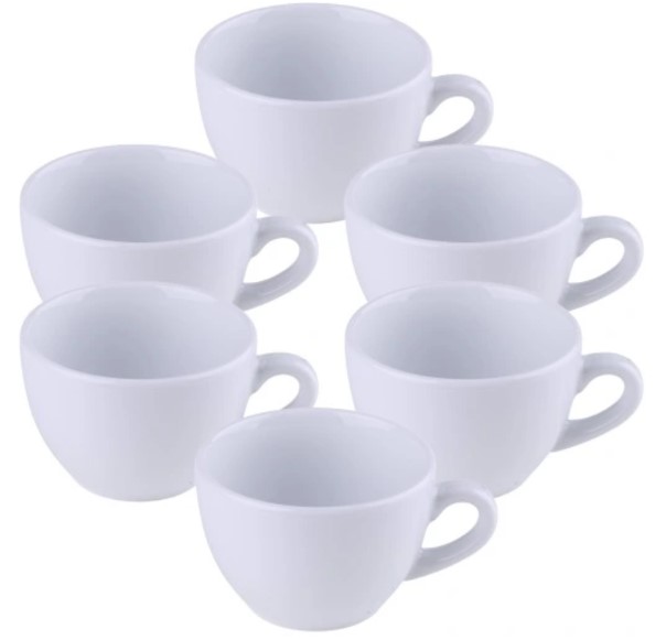 Serwis kawowy 6 filiżanek białych dla KGW