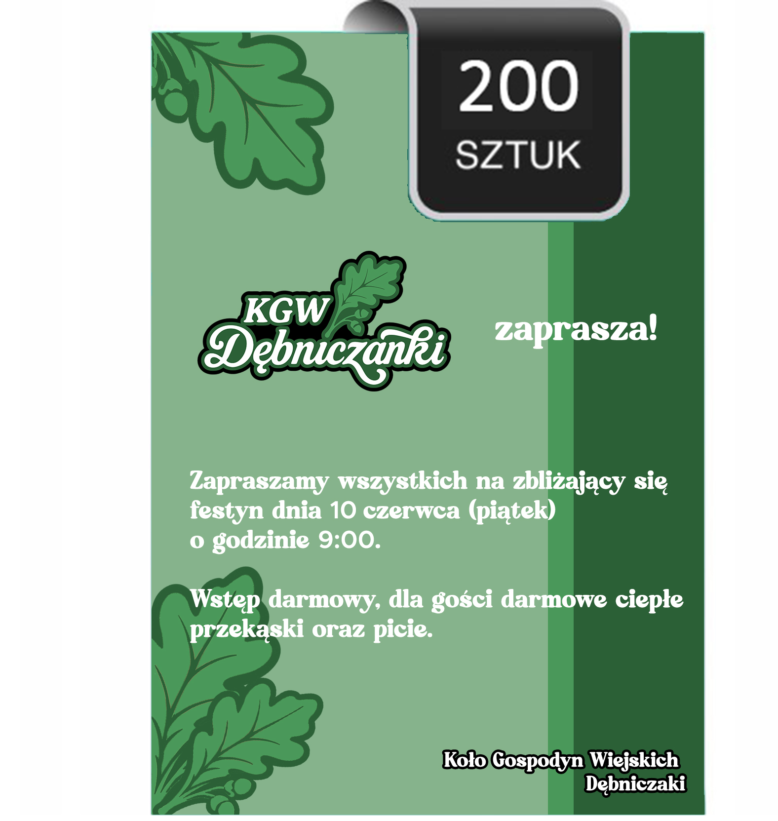 Ulotki jednostronne A5 zestaw 200sztuk dla KGW