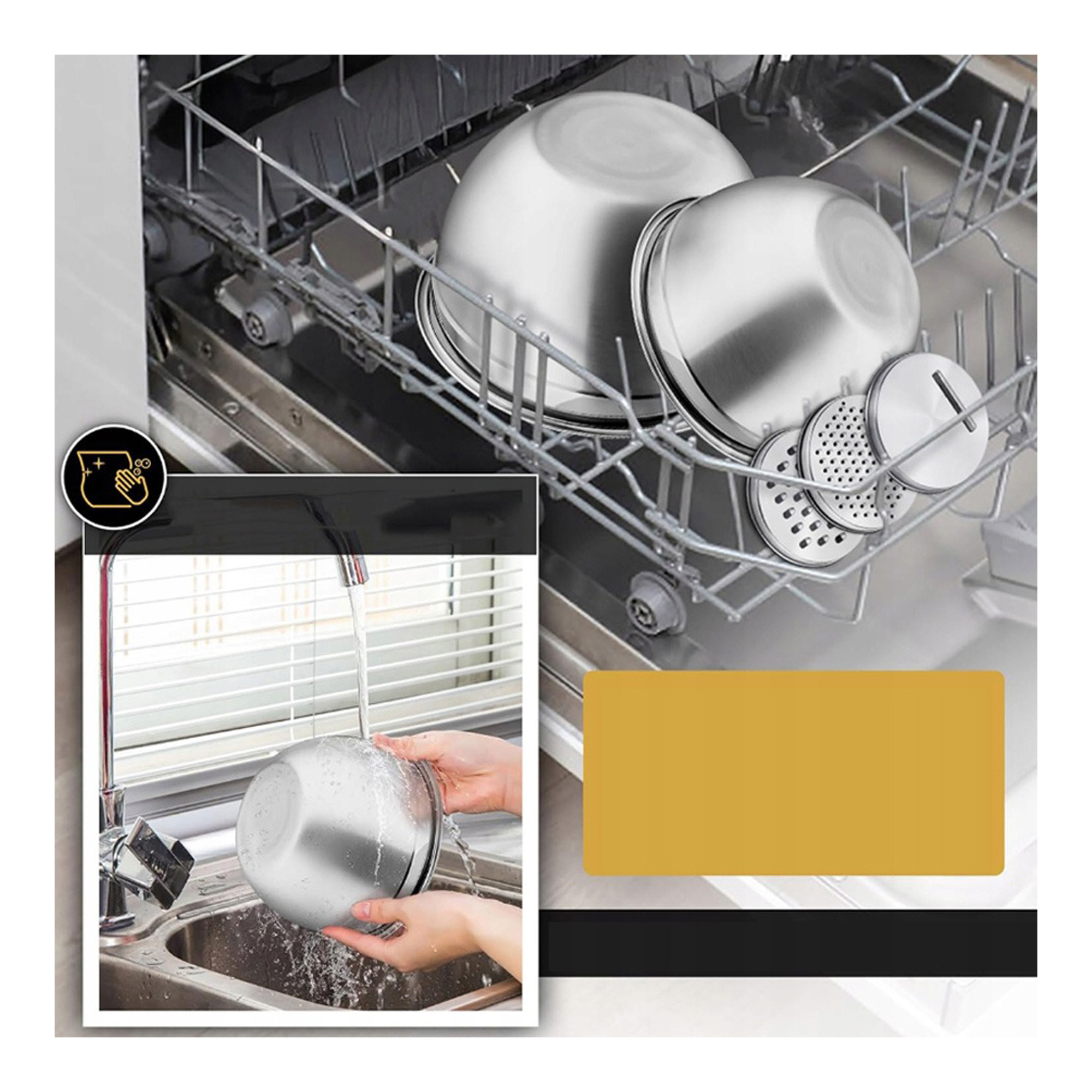 5 Misek stalowych z pokrywkami i tarkami 0,7-4,5l - obrazek 2