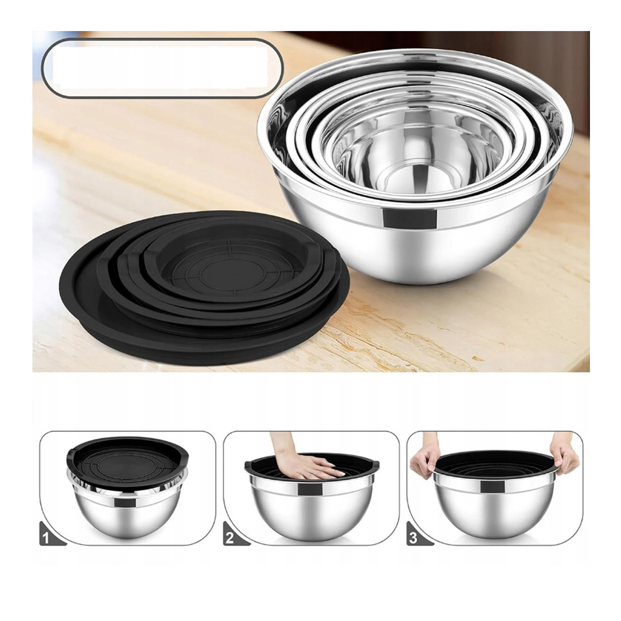 5 Misek stalowych z pokrywkami i tarkami 0,7-4,5l - obrazek 12