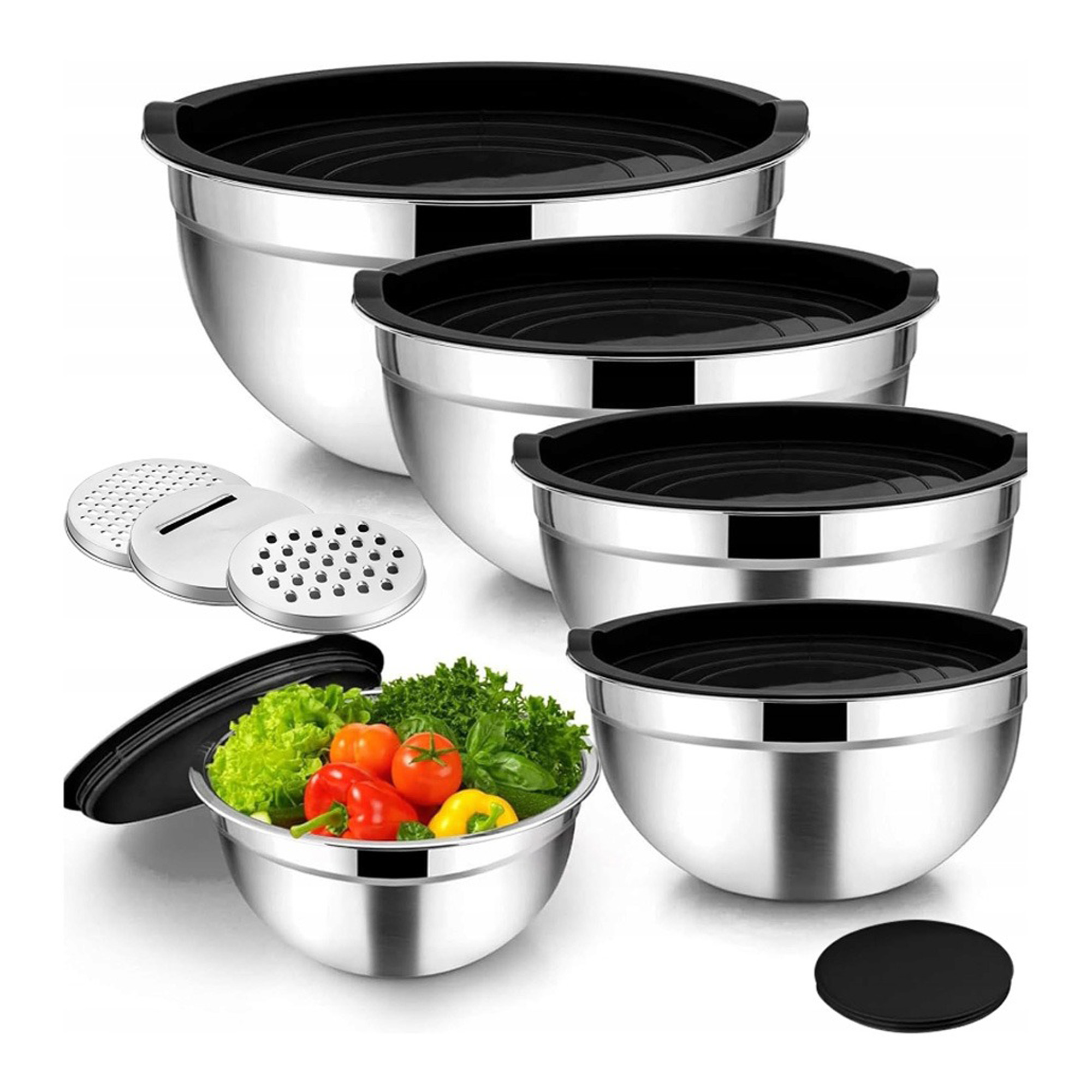 5 Misek stalowych z pokrywkami i tarkami 0,7-4,5l - obrazek 4