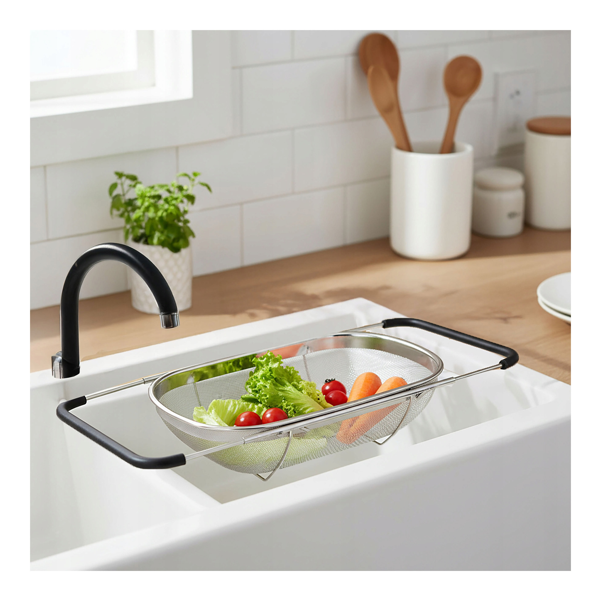 Durszlak na zlew rozsuwany na pierogi duży dla KGW - obrazek 2