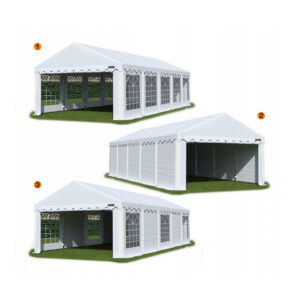 Duży namiot imprezowy 5x10m z oknami biały dla KGW