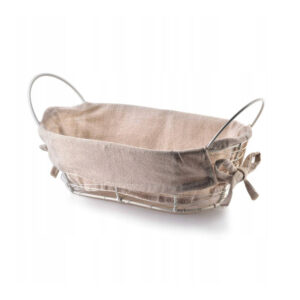 Koszyk na pieczywo dekoracyjny z materiałem 25cm