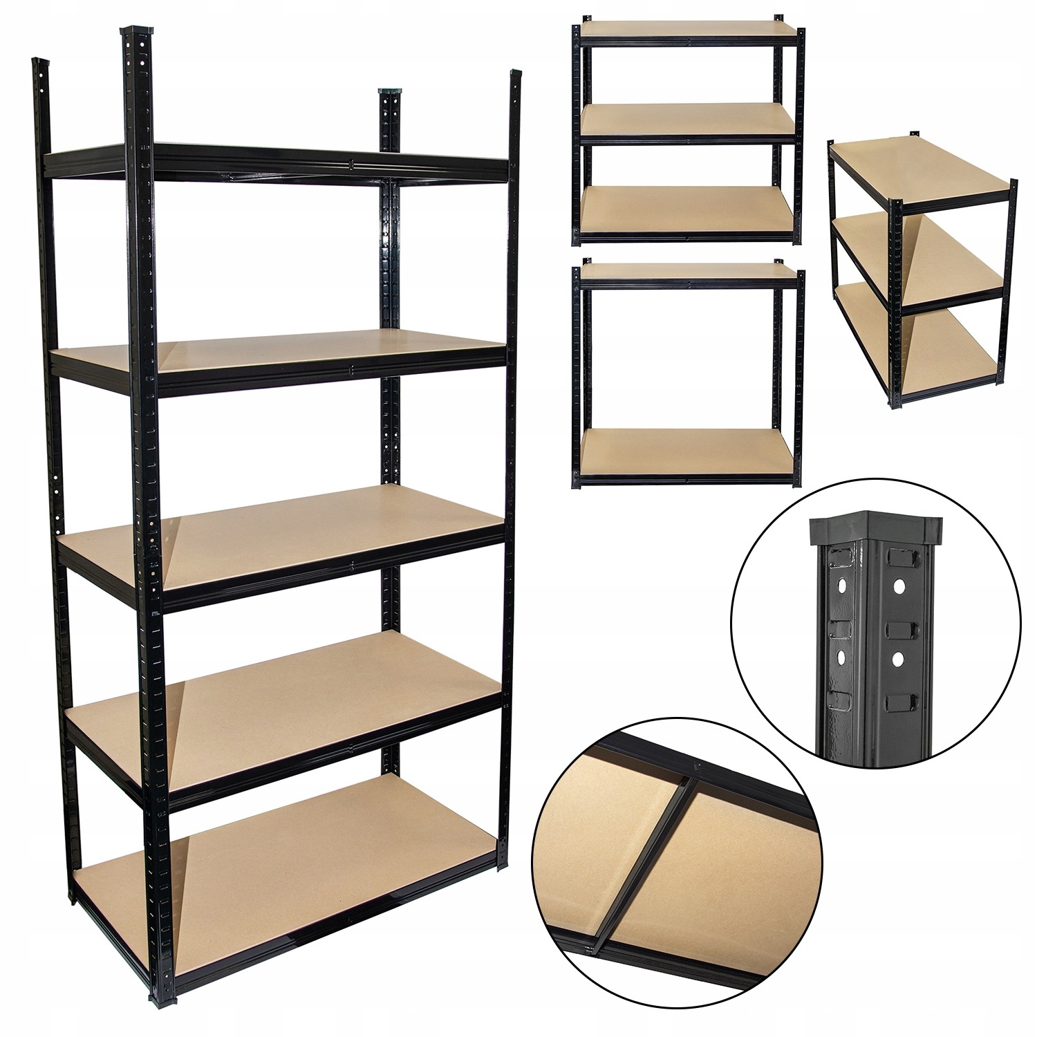 Szeroki regał magazynowy 220x110x45cm dla KGW