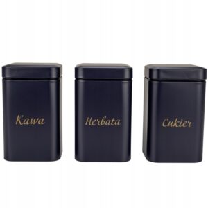 Zestaw 3 pojemników- kawa, herbata, cukier- dla KGW