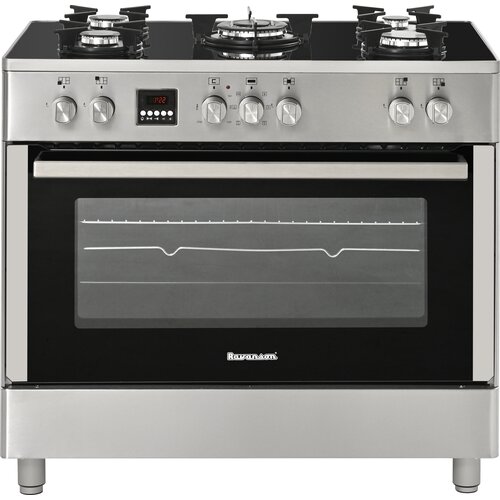 Kuchnia Ravanson KWGE-K90 Glass Inox widok z przodu