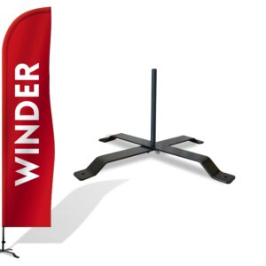 Flaga reklamowa winder żagiel 350 cm z nadrukiem i podstawą dla KGW
