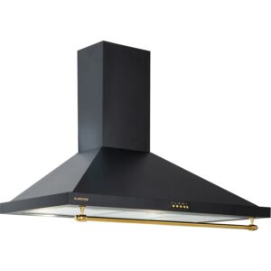Okap kominowy 90 cm 610 m³/h czarny dla KGW