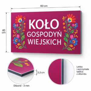 Tablica reklamowa dibond z nadrukiem dla KGW